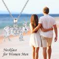 wholesale 925 Sterling Silver Goat Pendant Necklace with Chain for Women Girls  43cm Length-0-4