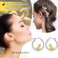wholesale 925 Sterling Silver Duck Charm Hoop Earrings - Adorable Gift for Her-0-2