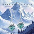 wholesale 925 Sterling Silver Turquoise Stone Mountain Shape Drop Earrings for Women Natural Gemstone Gift Jewelry-0-2