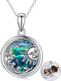 wholesale 925 Sterling Silver Oxidized Sun & Moon Stars Lockets w/Photo Pendants - Vintage Family s for Women/Girls-Sun Moon Star Locket 2