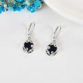 wholesale 925 Sterling Silver Black Onyx Filigree Leverback Drop Earrings-0-1