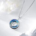 wholesale 925 Sterling Silver Blue Crystal Aquarius Constellation Pendant Necklaces for Women Astrology Gifts-0-2