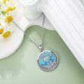 wholesale 925 Sterling Silver Tree of Life Turquoise and Moissanite Heart Pendant with 18 + 2 Extender Chain-0-3
