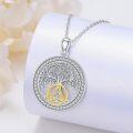 wholesale 925 Sterling Silver Tree of Life Sobriety Necklace with Tri-Plate Triangle Symbol for Women and Girls - 18 Chain Length-0-1