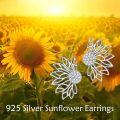 wholesale 925 Sterling Silver Flower Stud Earrings with CZ Stones and Leaf Design-0-5