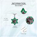 wholesale 925 Sterling Silver Green Turquoise Star of David Pendant Necklace Judaica Gifts for Women Menç¹å¤ªæç¤¼ç©-0-4