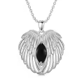 TOUPOP Sterling Silver Birthstone Angel Wings Necklace Pendant Jewelry-0-0