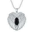 TOUPOP Sterling Silver Birthstone Angel Wings Necklace Pendant Jewelry-0-0