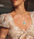wholesale 925 Sterling Silver Virgo Zodiac Turquoise Pendant Necklace 18k Gold Plated-0-15