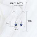 wholesale 925 Sterling Silver Celtic Knot Heart Threader Earrings w 12 Birthstones-0-38