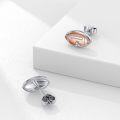 wholesale 925 Sterling Silver Football Shaped Stud Earrings with Heart and Cubic Zirconia for Women-0-2