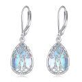 wholesale 925 Sterling Silver Larimar Tree of Life Dangle Earrings Birthstone s for Women Girls-0-29