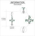wholesale 925 Sterling Silver Celtic Knot Green Enamel Cross Dangle Drop Earrings for Women-0-4