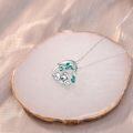 wholesale 925 Sterling Silver Heart Necklace with Koala Pendant and Green Leaves Charm-0-2