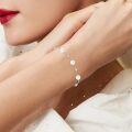 wholesale 925 Sterling Silver Chain with White Freshwater Pearls and Cubic Zirconia Stones Bracelet for Women-0-3