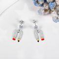wholesale 925 Sterling Silver Rainbow Pencil Stud Earrings - Unique Gift for Women-0-4