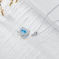 wholesale 925 Sterling Silver Blue Crystal Sea Turtle Keepsake Cremation Pendant Necklace-0-2