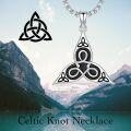 wholesale 925 Sterling Silver Celtic Knot Triangle Triskelion Pendant Necklace  Norse Viking s for Women Men-0-4