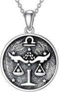 wholesale 925 Sterling Silver 925 Libra Zodiac Sign Pendant Necklace for Women-0-0