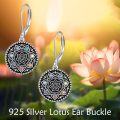 wholesale 925 Sterling Silver Multi-Color Crystal Mandala Round Leverback Earrings-0-1