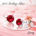 wholesale 925 Sterling Silver Ruby Red Gemstone Stud Earrings for Women Girls Gift Boxed-0-5