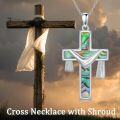 wholesale Sterling Silver Abalone Shell Cross Necklace Christian Gift for Women-0-12