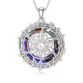 TOUPOP Sterling Silver Blue Crystal Rotating Music Note Pendant Necklace-0-0