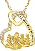 wholesale Sterling Silver 14K Gold Plated Mother Father Daughter Son Necklace Mother s Day Gift-0-23
