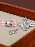 wholesale 925 Sterling Silver Cute Axolotl Meditation Earrings-0-2
