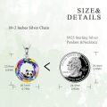wholesale 925 Sterling Silver Rainbow Crystal Panda Pendant Necklace for Women - Adorable Animal -0-4