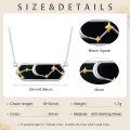 wholesale 925 Sterling Silver Crescent Moon Star Constellation Black Onyx Two Tone Pendant Necklace-0-5