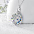 wholesale 925 Sterling Silver Rainbow Crystal Tree of Life Evil Eye Urn Keepsake Locket Necklace for Ashes Memorial Jewelry 24 Chain Included-0-9