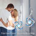 wholesale 925 Sterling Silver Blue Moonstone Celtic Knot Filigree Dangle Leverback Earrings-0-5