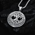 TOUPOP Sterling Silver & Zircon Tree Of Life Necklace For Men Women-0-2