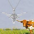 wholesale 925 Sterling Silver Bull Head Pendant Necklace with Chain for Women Men  48cm Length-0-4