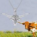 wholesale 925 Sterling Silver Bull Head Pendant Necklace with Chain for Women Men  48cm Length-0-4