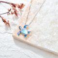 wholesale 925 Sterling Silver Blue Mother-of-Pearl Shell Sea Turtle Tree of Life Compass Pendant Necklace for Women Mom Ocean Lover -0-2