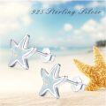 wholesale 925 Sterling Silver Opal Starfish Stud Earrings Ocean Beach Hypoallergenic Tiny Small Gifts for Women Girls-0-5
