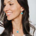 wholesale 925 Sterling Silver Turquoise Sun Drop Earrings for Women - Native American Style Nature Inspired Gemstone s-0-4