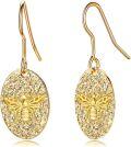 wholesale Gold 925 Sterling Silver Honeybee Drop Earrings for Women - Unique Gift Idea-0-0