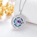 wholesale TOUPOP Valentine's Day Gifts For Her Zodiac Necklace For Women Sterling Silver Constellation Pendant With Circle Crystal Horoscope Sign Astrology Birthstone Birthday Jewelry Gifts For Women Her Mom -0-3