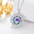 TOUPOP Sterling Silver Crystal Zodiac Necklace Constellation Pendant Gift-0-3