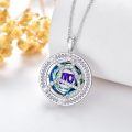 TOUPOP Sterling Silver Crystal Zodiac Necklace Constellation Pendant Gift-0-3