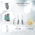 wholesale 925 Sterling Silver Feathers with Turquoise & Lapis Lazuli Drop Earrings for Women - Valentines Day Gifts-0-3