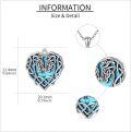 wholesale 925 Sterling Silver Heart Turquoise Stone Celtic Knot Pendant Necklace-0-3