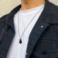 wholesale 925 Sterling Silver Lion Head Black Onyx Pendant Necklace For Men-0-3