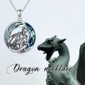 wholesale 925 Sterling Silver Blue Crystal Dragon Pendant Necklace s for Women and Girls-0-4