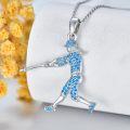wholesale 925 Sterling Silver Baseball Player Pendant Necklace Gift for Women and Girls-0-3