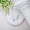 wholesale 925 Sterling Silver Blue Crystal Heartbeat Stethoscope Pendant Necklace for Nurses-0-4