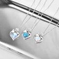 wholesale 925 Sterling Silver Opal Heart & Rose Pendant Necklaces for Women Anniversary Gift Ideas-0-5
